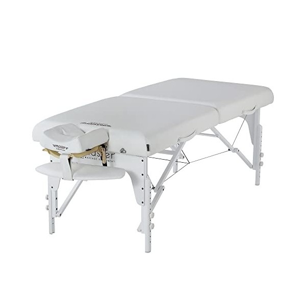 Master Massage Monclair Table de massage mobile Reiki Table de massage pliable en bois Bleu roi 71 cm