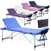 BELTOM Table de Massage 3 Zones Portables en Aluminium lit esthetique + Sac - Noir