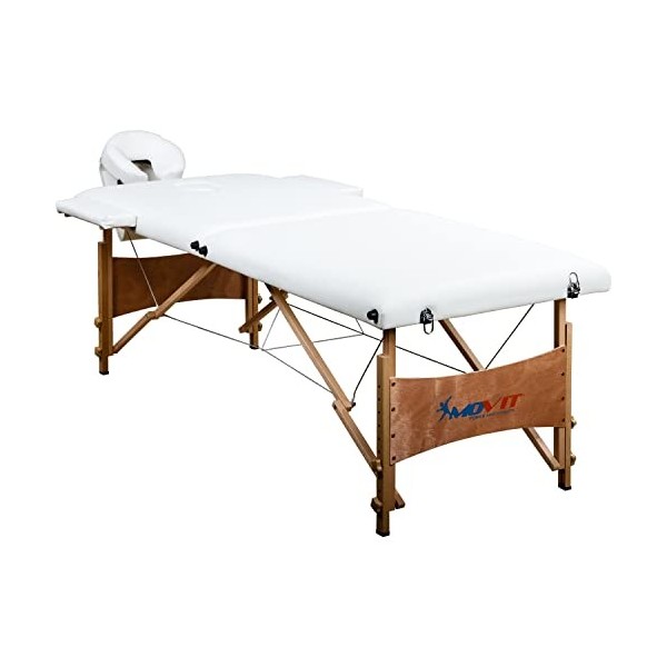 MOVIT Table de Massage Mobile avec Sac, appuie-tête et accoudoirs, châssis en Bois Massif, Choix de Couleurs, testé Contre Le