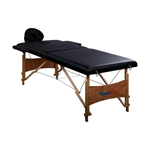 MOVIT Table de Massage Mobile avec Sac, appuie-tête et accoudoirs, châssis en Bois Massif, Choix de Couleurs, testé Contre Le