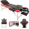 BTM - Table professionnelle de massage portable en aluminium, pliable en 3 sections - Pour salon de beauté, lit spa, physioth