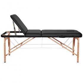 XLL Table de Massage Lit Pliante 3-Section Professionnel Portable Ergonomique Table Canapé Pieds en Bois pour Thérapie Salon 
