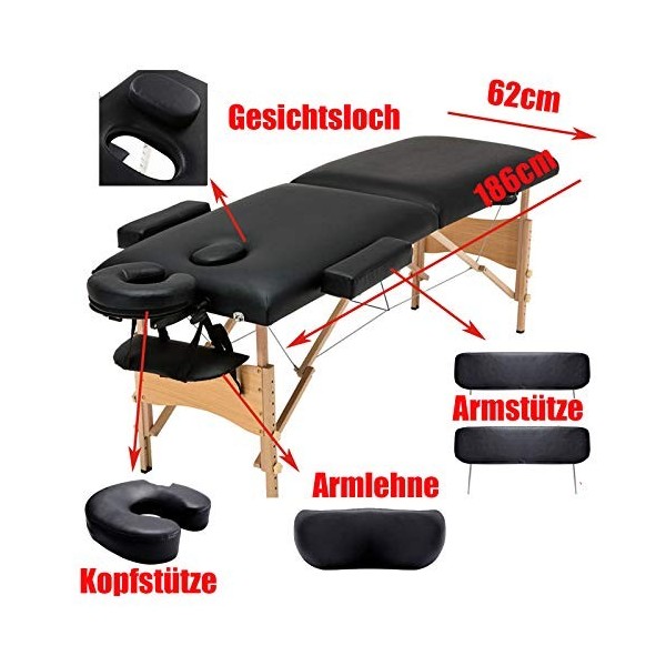 Table de massage pliable et réglable en hauteur Table de massage de luxe Table de massage professionnelle Lit de massage 2 zo