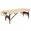 Master Massage Table de massage légère et portable en bois dargo, avec housse de transport, 70 cm de large, couleur crème