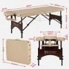 Master Massage Table de massage légère et portable en bois dargo, avec housse de transport, 70 cm de large, couleur crème