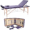 Fenixshop24 - Table de Massage Professionnelle 3 Zone 180x56 cm en Bois de hêtre Pliable et transportable Hauteur réglable Co