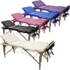 BELTOM Table de Massage 3 Zones Classique Portables 195 x 70 cm. Cosmetique lit esthetique Pliante Reiki + Sac - Noir