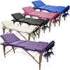 BELTOM Table de Massage 3 Zones Classique Portables 195 x 70 cm. Cosmetique lit esthetique Pliante Reiki + Sac - Noir