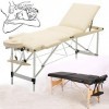 Table de massage légère portable pour salon de beauté, tatouage, reiki - Cadre en bois pliable - Housse en polyuréthane avec 