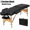 Table de massage légère portable pour salon de beauté, tatouage, reiki - Cadre en bois pliable - Housse en polyuréthane avec 