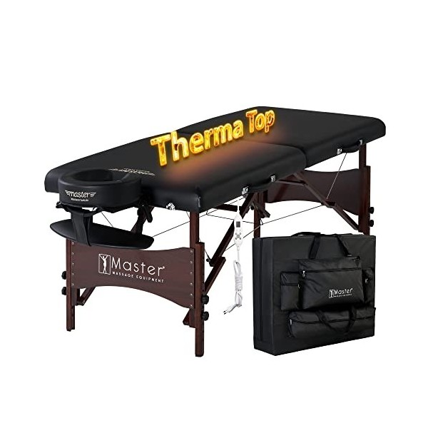 Master Massage Roma Table de massage mobile ThermaTop 71 cm avec système de chauffage intégré et pliable