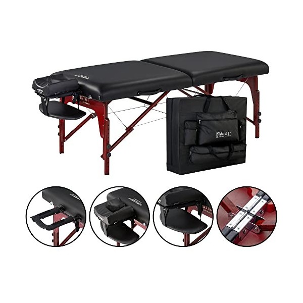 Master-Massage Montclair - Table de massage portable - 71 cm - Noir standard