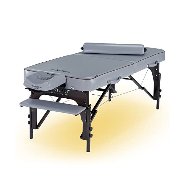 Master Massage Table de Massage, Bois, Gris Tourterelle, 70 x 200 cm