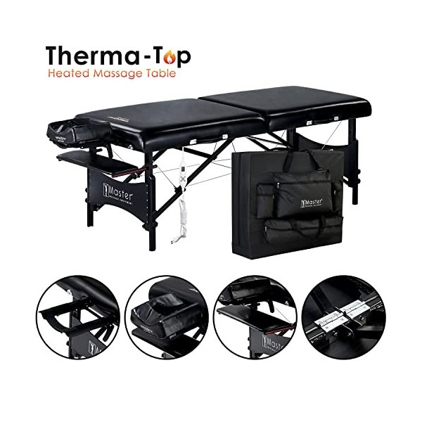 Master Massage cm Galaxy Mobile Table de Massage ThermaTop avec système de Chauffage intégré et Pliable, Table de Massage, Ta