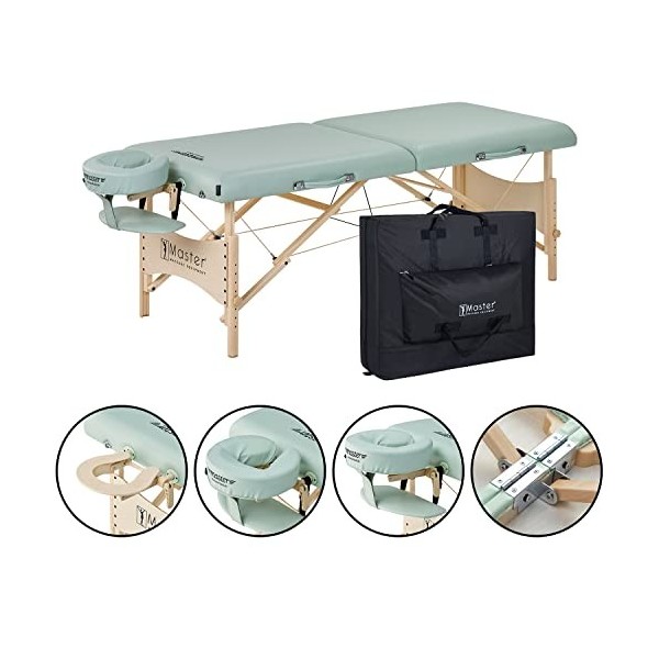 Master Massage Table de massage légère et portable en bois de Paradise avec housse de transport 70 cm de large Capacité de 30