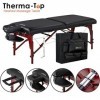 Master Massage Table Mobile Thermatop 71 cm-Système de Chauffage Pliable-Lit de Massage, Noir, 71 cm