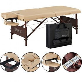 Master Massage Del Ray Table de massage portable pour tatouage, cils, spa, salon, lit, sable, 71 cm de large avec capacité de