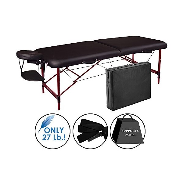 Master Massage Zephyr Table de massage portable professionnelle Noir 70 cm