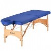Master Massage Brady Pro Ensemble de Chaise de Massage Pliable en Bois Bleu Ciel 69 cm avec tête de lit et Sac de Transport