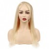 DaiMer 7A Lace Front Wig Human Hair 613 Blonde Straight Wig With Baby Hair 100% Peruvian Human Remy Hair for Women 26inch, S