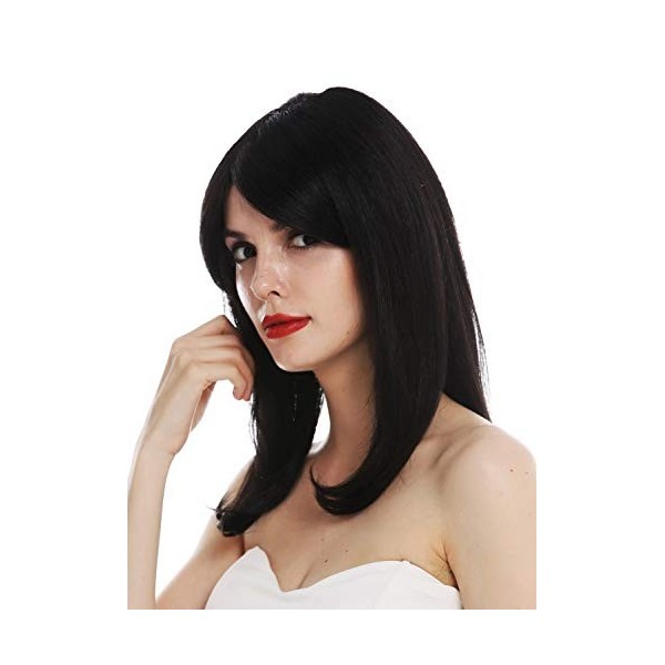 WIG ME UP - TYM-200H-MT-2 Perruque dames cousu main morceau mono longue brun noir lisse volumineuse