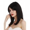 WIG ME UP - TYM-200H-MT-2 Perruque dames cousu main morceau mono longue brun noir lisse volumineuse