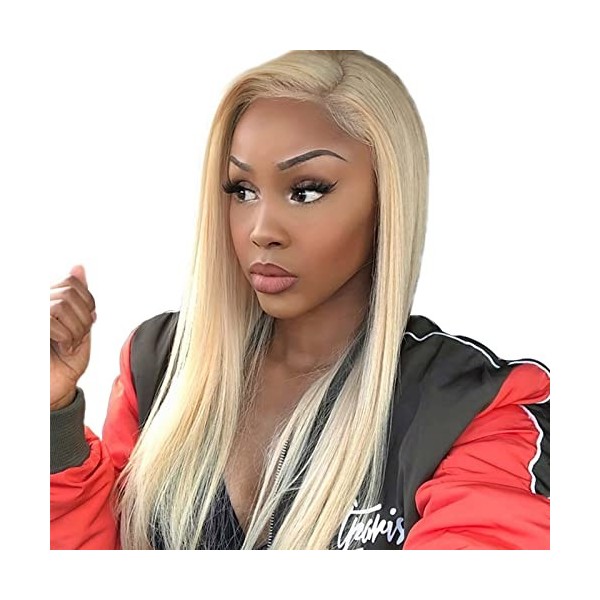 613 Lace Wig Straight Virgin Human Hair Wigs With Baby Hair 13x4 Lace Frontal Wig Platinum Blonde Wig For Black Women Pre Plu