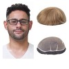 Lordhair Perruque pour Homme,Ensemble complet dentelle de France,Taille de Base 20 * 25 CM Remplaçable Système Peau Mince pou