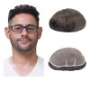 Lordhair Perruque pour Homme,Ensemble complet dentelle de France,Taille de Base 20 * 25 CM Remplaçable Système Peau Mince pou