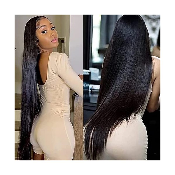 32 Inch 13 x 4 Lace Front Human Hair perruque 150% Densité Brazilian Straight Lace Front Perruque for Female Pre Drawn Hair N