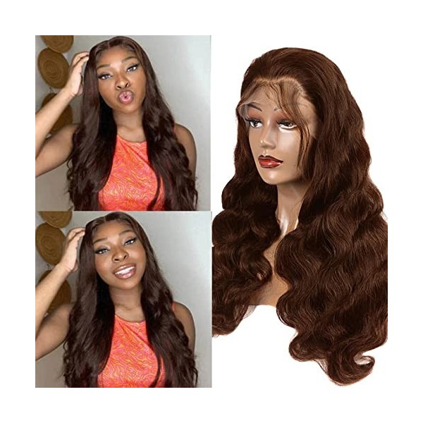 13x6 Perruque Longue Glueless Wig Perruque Cheveux Humains Brésiliens Lace Front Wig Remy 180% Densité avec Baby Hair Human H