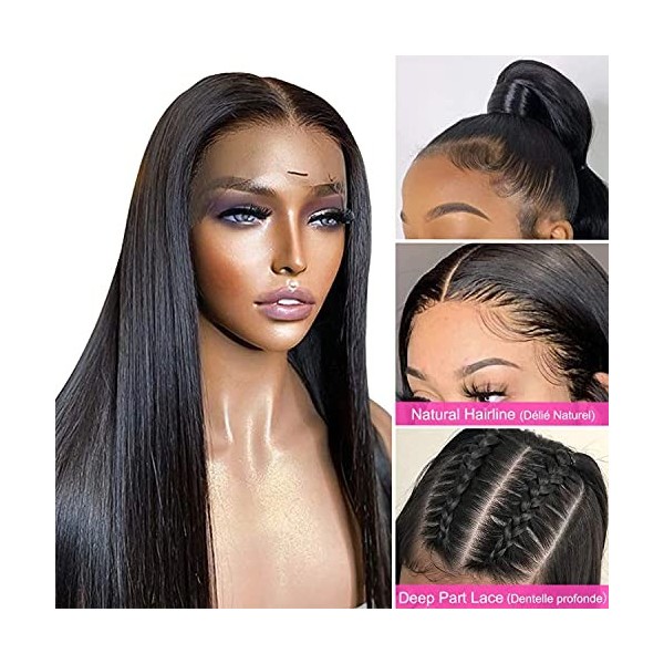 Perruque Bresilienne Human Hair Wigs For Women 13x4 Straight Brazilian Virgin Hair Glueless Wig Top Lace Frontal With Natural