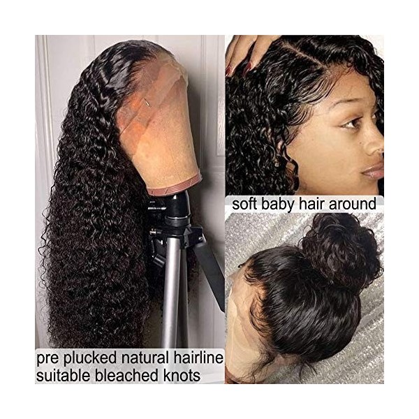 Arenshxc Cheveux Naturel Brésilienne 13x4 Kinky Curly Lace Front Wig 100 Percent Brésilienne Remy Hair Glueless Lace Front Wi