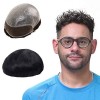 Lordhair Perruque Homme Naturel, Toupet pour Hommes à Peau Super Mince de 0,08 mm avec Front en Dentelle Français, Taille de 