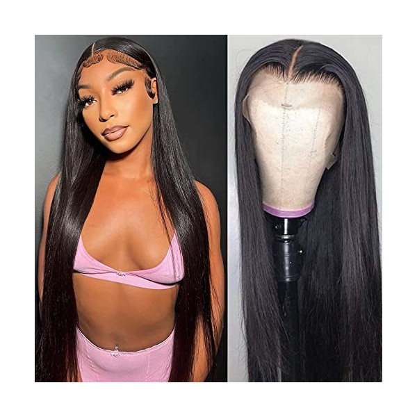 30 inch Straight Lace Front Wigs Human Hair Perruques frontales droites en dentelle 13x4 Lace Frontal Wig for Women 150 Densi