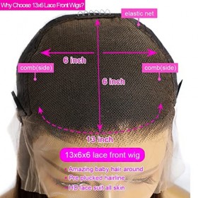 Msgem Perruque de cheveux humains brésiliens raides avec dentelle frontale transparente HD 180 % denisty pré-épilée avec chev