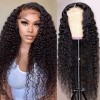 Arenshxc Perruque Femme 13x4 Curly Human Hair Wigs 100% Brésilienne Virgin Hair 130% Density Grade 9A Glueless Lace Front Wig