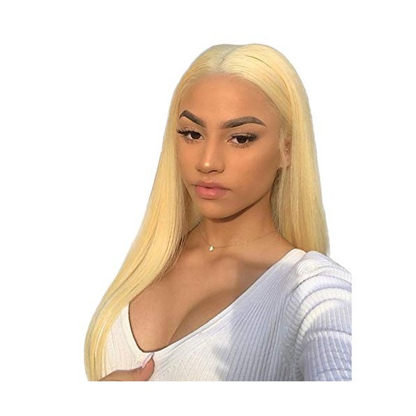 Blonde Wig 13x4 Lace Front Wig Human Hair 613 Straight Wig With Baby Hair 100% Peruvian Human Remy Hair for Women 22inch, Str