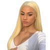 Blonde Wig 13x4 Lace Front Wig Human Hair 613 Straight Wig With Baby Hair 100% Peruvian Human Remy Hair for Women 22inch, Str