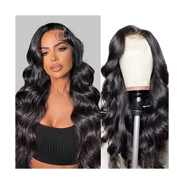 75cm perruque femme naturelle brésilienne 180% lace frontal wig human hair cheveux naturels body wave curly lace wig human ha