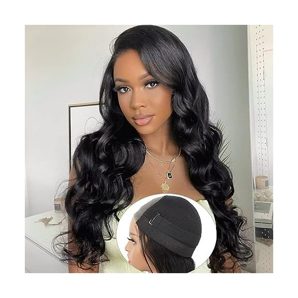 Perruque Femme Naturelle Wear and Go 4x4 Body Wave HD Glueless Lace Front Wigs 100% Brazilian Virgin Hair with Pre Plucked pe