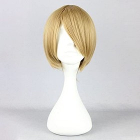 VOCOSTE Cheveux Humains Perruques pour Femmes, 12" Blonde Bob Perruque avec Casquette Perruque