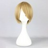 VOCOSTE Cheveux Humains Perruques pour Femmes, 12" Blonde Bob Perruque avec Casquette Perruque