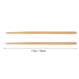 Lurrose Lot de 4 crochets pour perruque avec poignée en bois pour réparation de cheveux