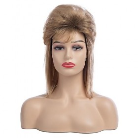 Blonde courte cheveux bouclés femmes perruques synthétiques doux cheveux résistants à la chaleur Alternative perruque complèt