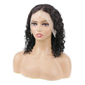 Deep Wave Lace Front Bob Wigs Human Hair 25cm Perruque frontale en dentelle à vagues profondes 13x4 Glueless Deep Curl Lace F