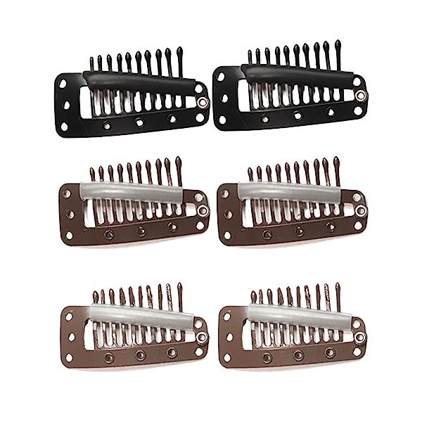 6 pcs perruque pince à cheveux chunni clip avec épingle de sécurité boucle clip à cheveux DIY perruque boucle clip à cheveux 