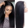 Kinky Straight V Part Wigs For Women Human Hair Full Head Clip In Half Yaki Human Hair Wig Non Lace Wig Beginner Friendly No 