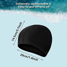 Lot de 4 bonnets de bain confortables et légers pour garçons et filles et adolescents - Super extensibles - Ne tire pas sur l