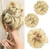 PORSMEER 2 pièces Chignon Postiche Cheveux Grande Postiches Bouclés Ondulés Extensions Chouchou Cheveux Naturel Queue de Chev